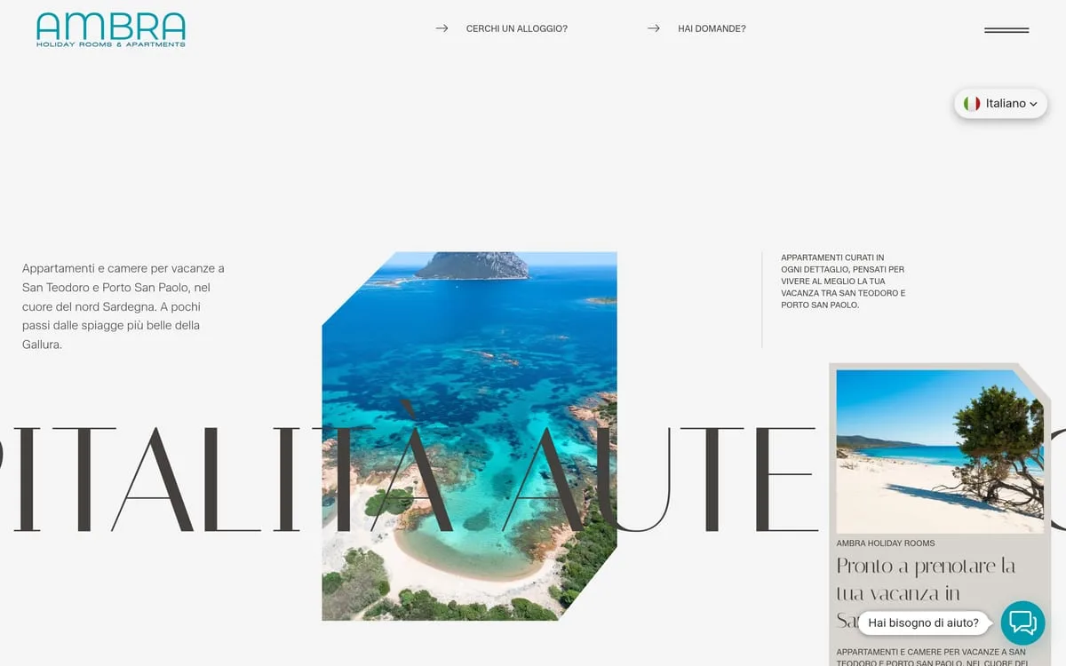 Home di Ambra Holiday Rooms: «Ospitalità autentica» sopra una veduta aerea della costa