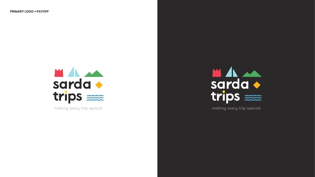 Marchio Sarda Trips con il payoff "making every trip special"
