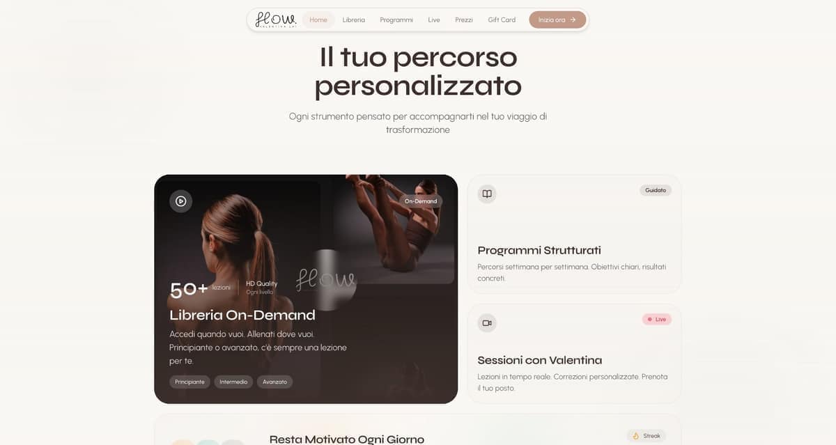 Percorso personalizzato suggerito al termine dell'onboarding