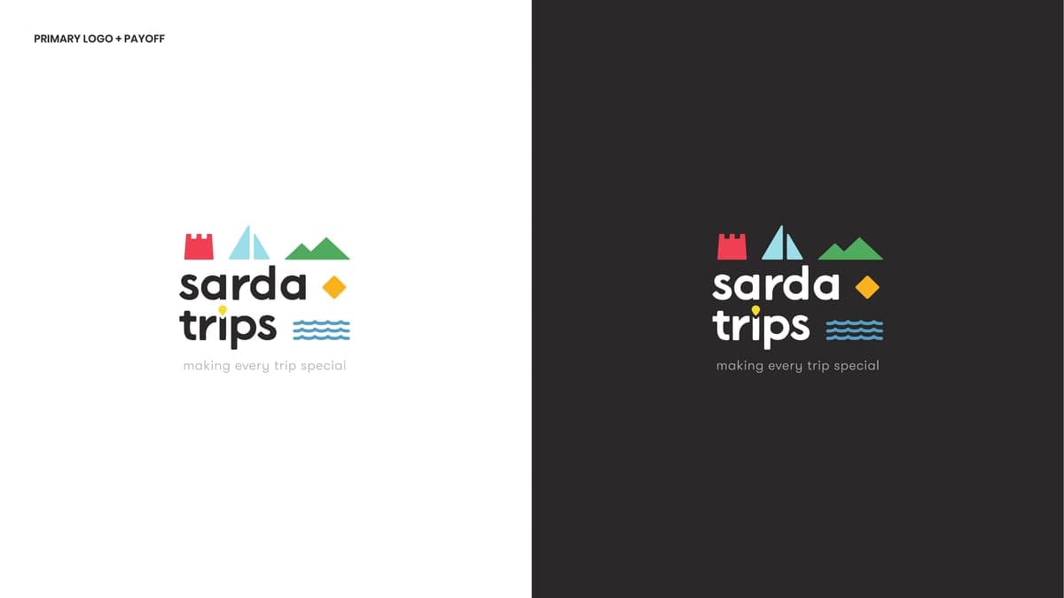 Marchio Sarda Trips con il payoff "making every trip special"