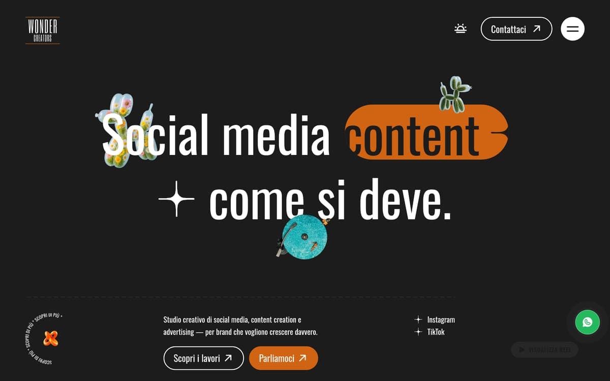 Home di Wonder Creators: “Social media content come si deve”, con il collage di oggetti sul lettering